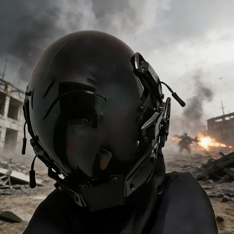 Маска-шлем в стиле киберпанк,  – обзор и цена Helmet Full Face