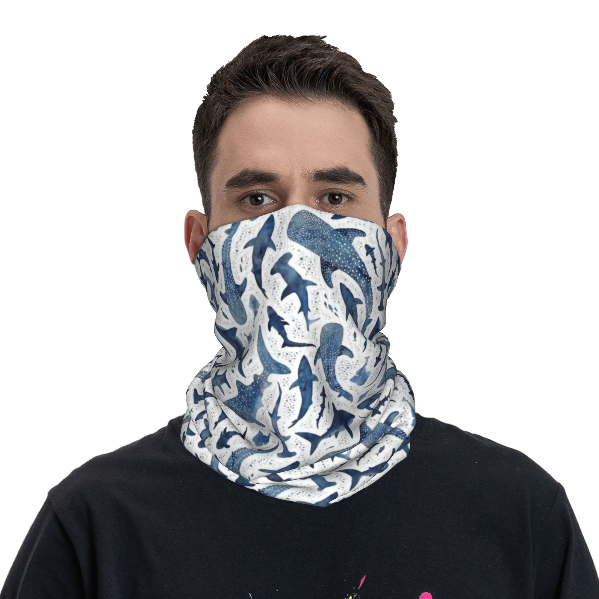 Пользовательские синие акварел – обзор и цена Neck Warmer Balaclava