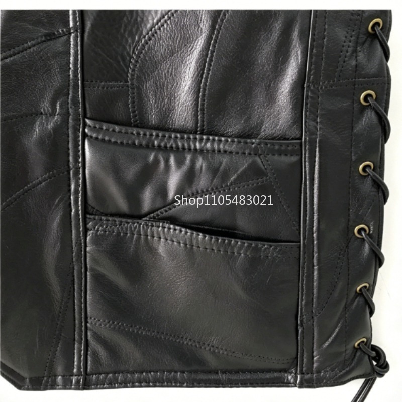 Мужской черный кожаный жилет в – обзор и цена Motorcycle Gear Jacket